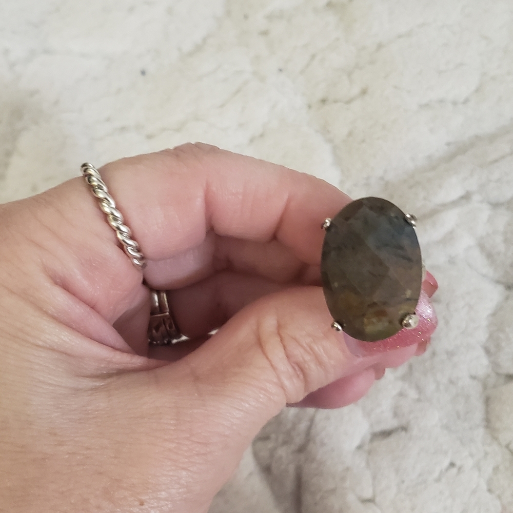 Pilgrim brown stone and silver tone ring, 5.